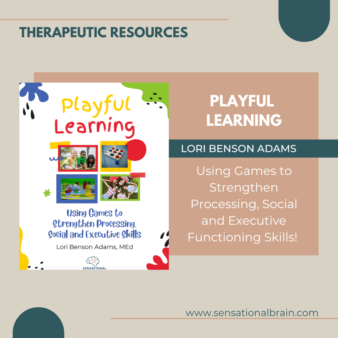 Playful Learning E-Book cover with colorful design, featuring four photos and text on enhancing skills through games.