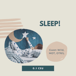 Child in star pajamas reaching for stars on wall next to "SLEEP!" text.