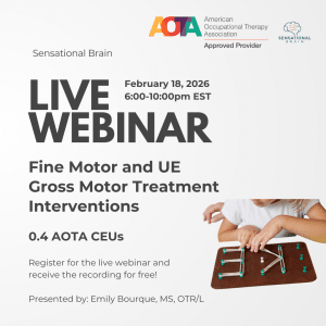 Young child manipulating rubber bands around push pins attached to a board