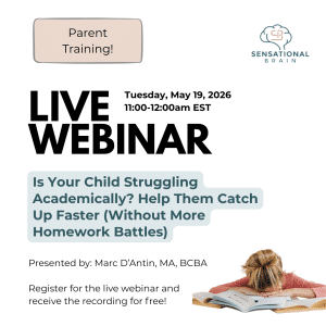 Live webinar announcement for parents on helping children with academics, May 19, 2026, 11:00-12:00am EST.