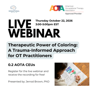 Live webinar on therapeutic coloring for OT, Oct 22, 2026, 3-5pm EST. Presented by Jerrod Brown, 0.2 AOTA CEUs.